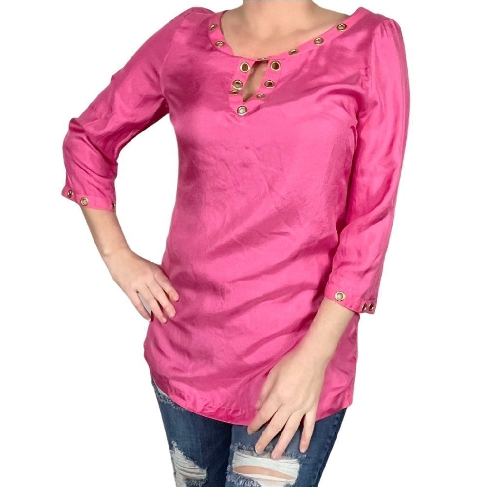 Dana Bushman Pink and Gold 3/4 Sleeve Tunic